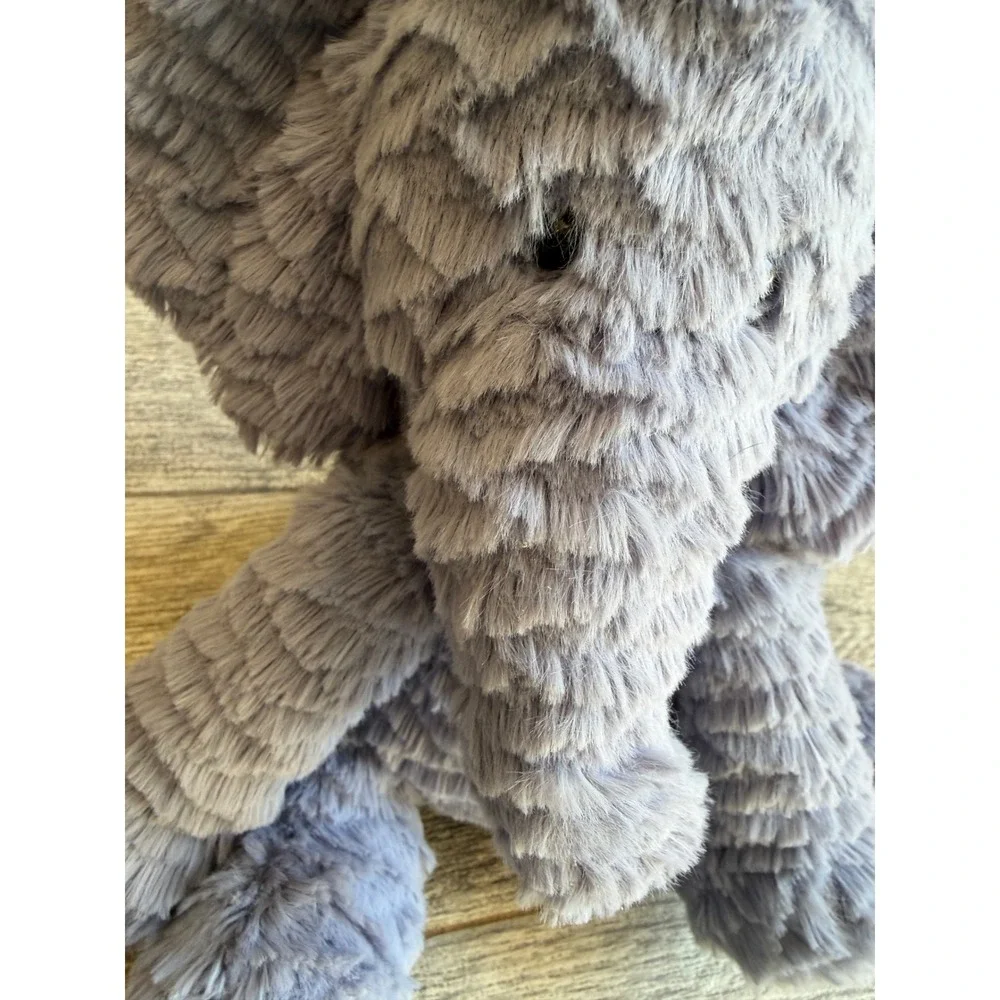 Jellycat London Fuddlewuddle Elephant Plush Stuffed Animal Blue Textured Retired
